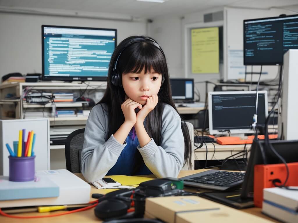 Girl coding