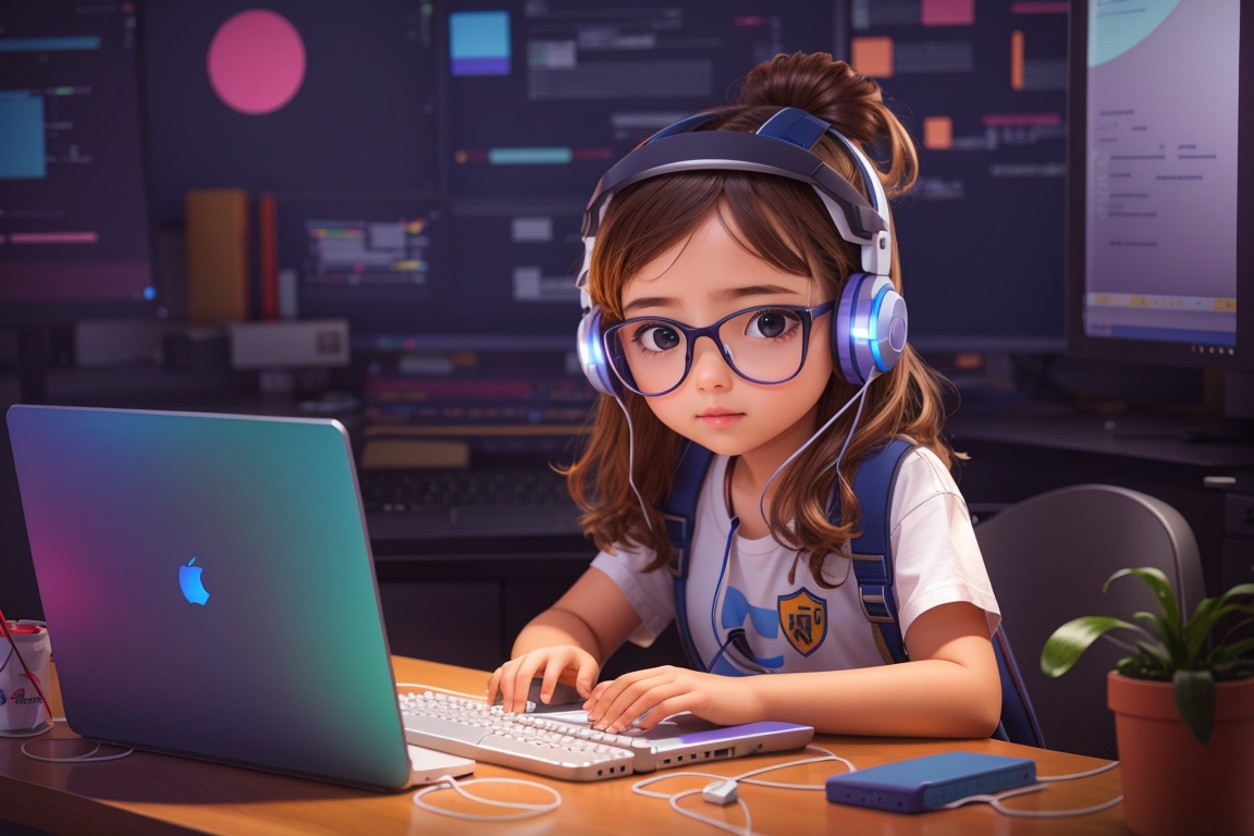 Girl coding